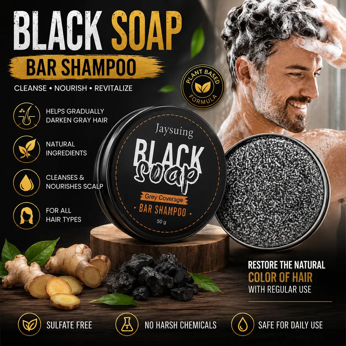 Hair Darkening Soap Shampoo